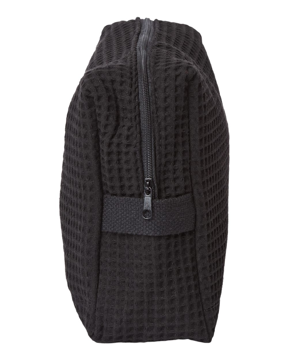 Left View of Black Tammy Waffle Weave Spa Bag - 5770