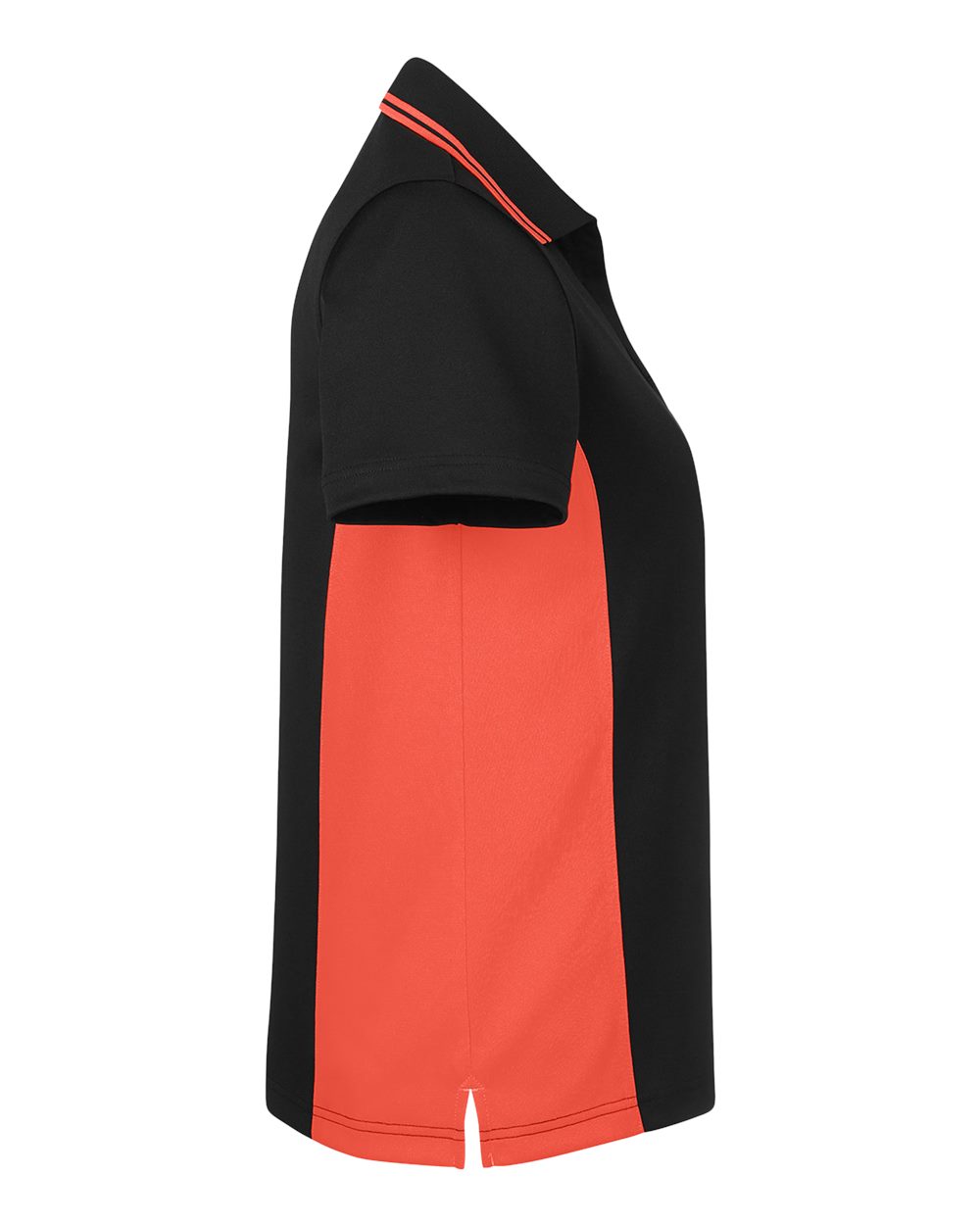 Left View of Black/ Team Orange Women's Flash Snag Protection Plus IL Colorblock Polo - M386W