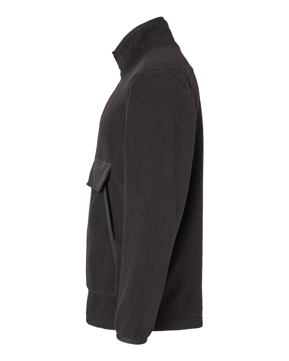 Left View of Black Timber Mountain Fleece Pullover - 7356