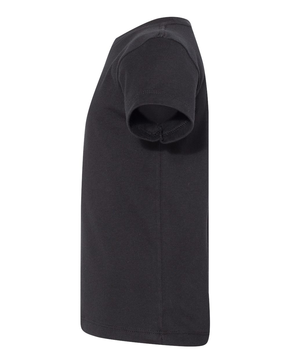 Left View of Black Toddler Jersey Tee - 3001T