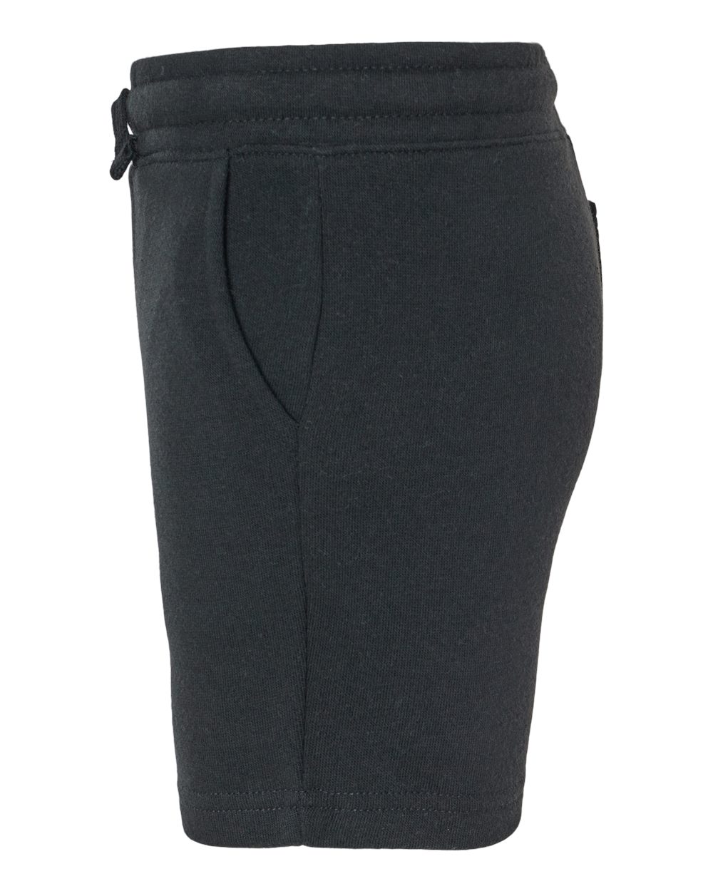 Left View of Black Toddler Lightweight Special Blend Fleece Shorts - PRM11SRT