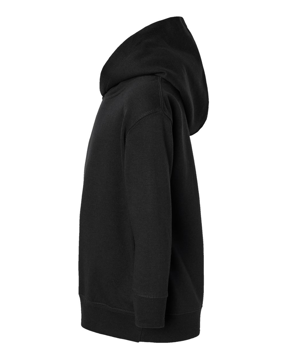 Left View of Black Toddler Pullover Fleece Hoodie - 3326