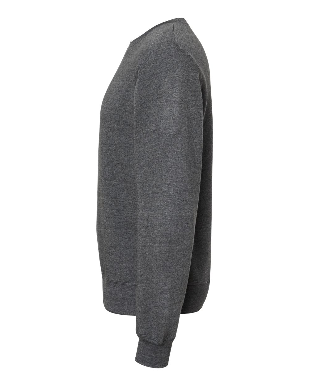 Left View of Black Triblend Triblend Fleece Crewneck Sweatshirt - 8870