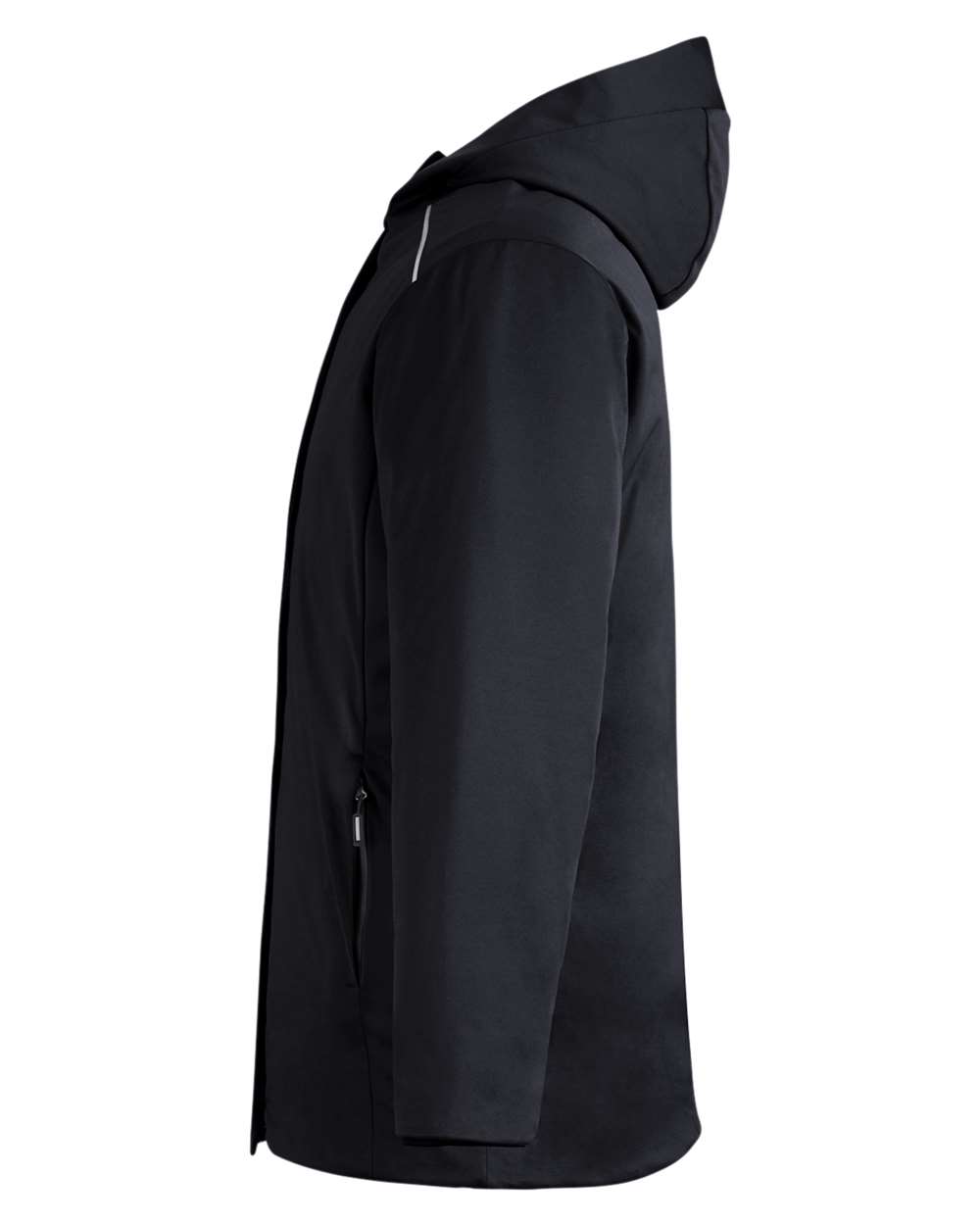 Left View of Black Unisex Techno Lite Flat-Fill Insulated Jacket - CE715