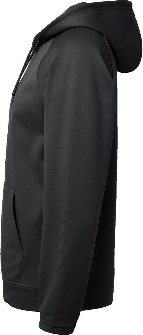 Left View of Black Vail Performance Fleece Hooded Sweatshirt - 305
