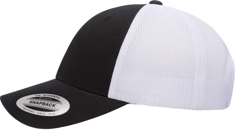 Left View of Black/ White Elite Cap - 6601