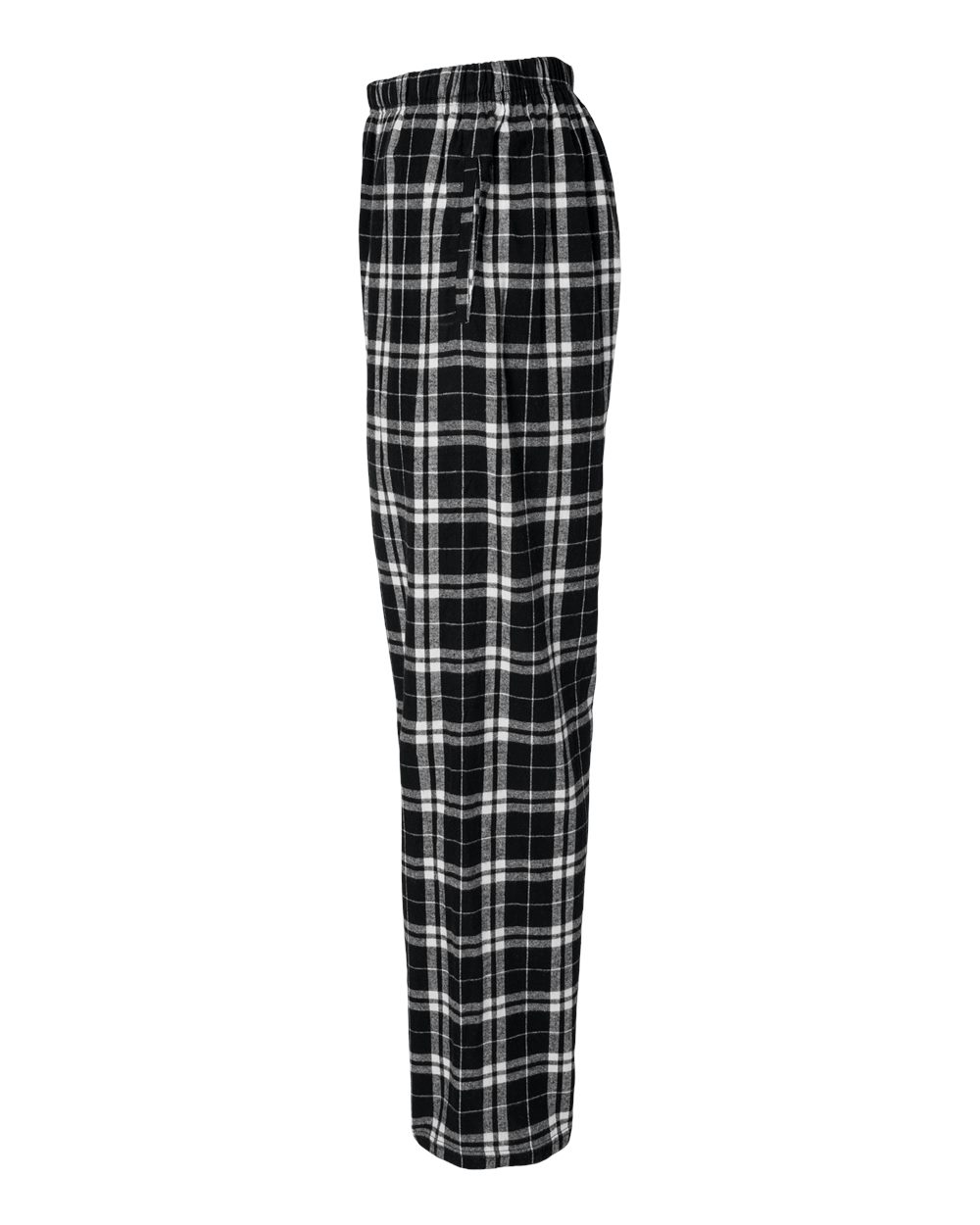 Left View of Black/ White Harley Flannel Pants - BM6624