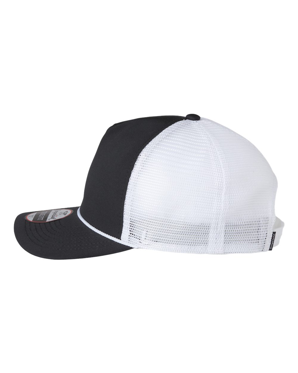 Left View of Black/ White/ White The Rabble Rouser Cap - 5055