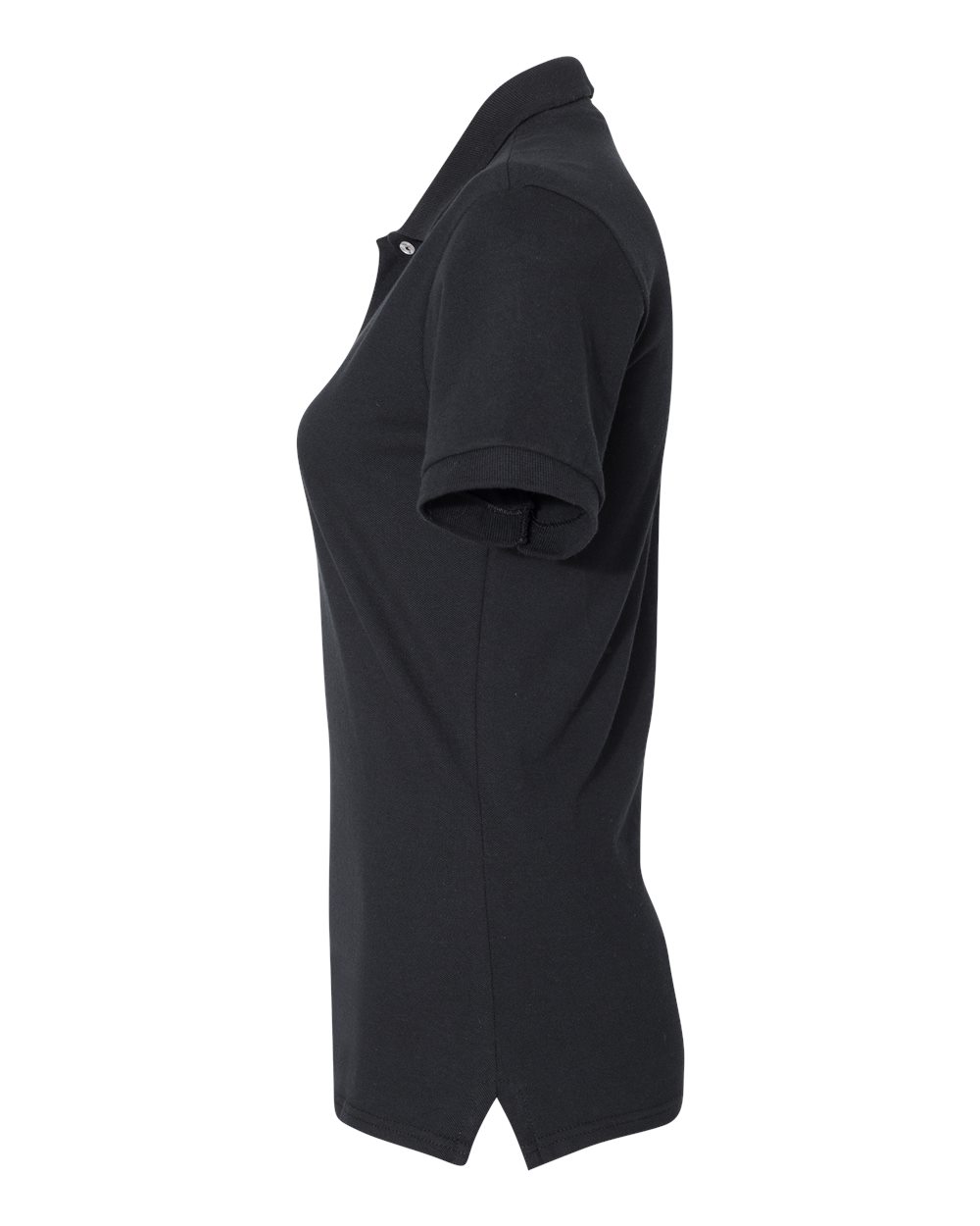 Left View of Black Women's 100% Ring-Spun Cotton Piqué Polo - 443W