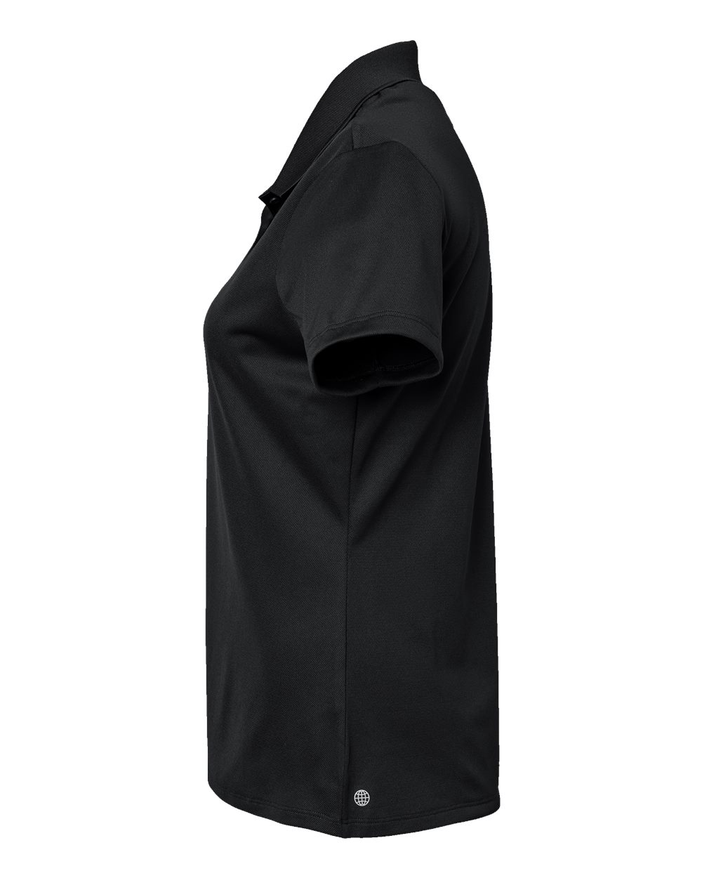 Left View of Black Women's Basic Sport Polo - A431