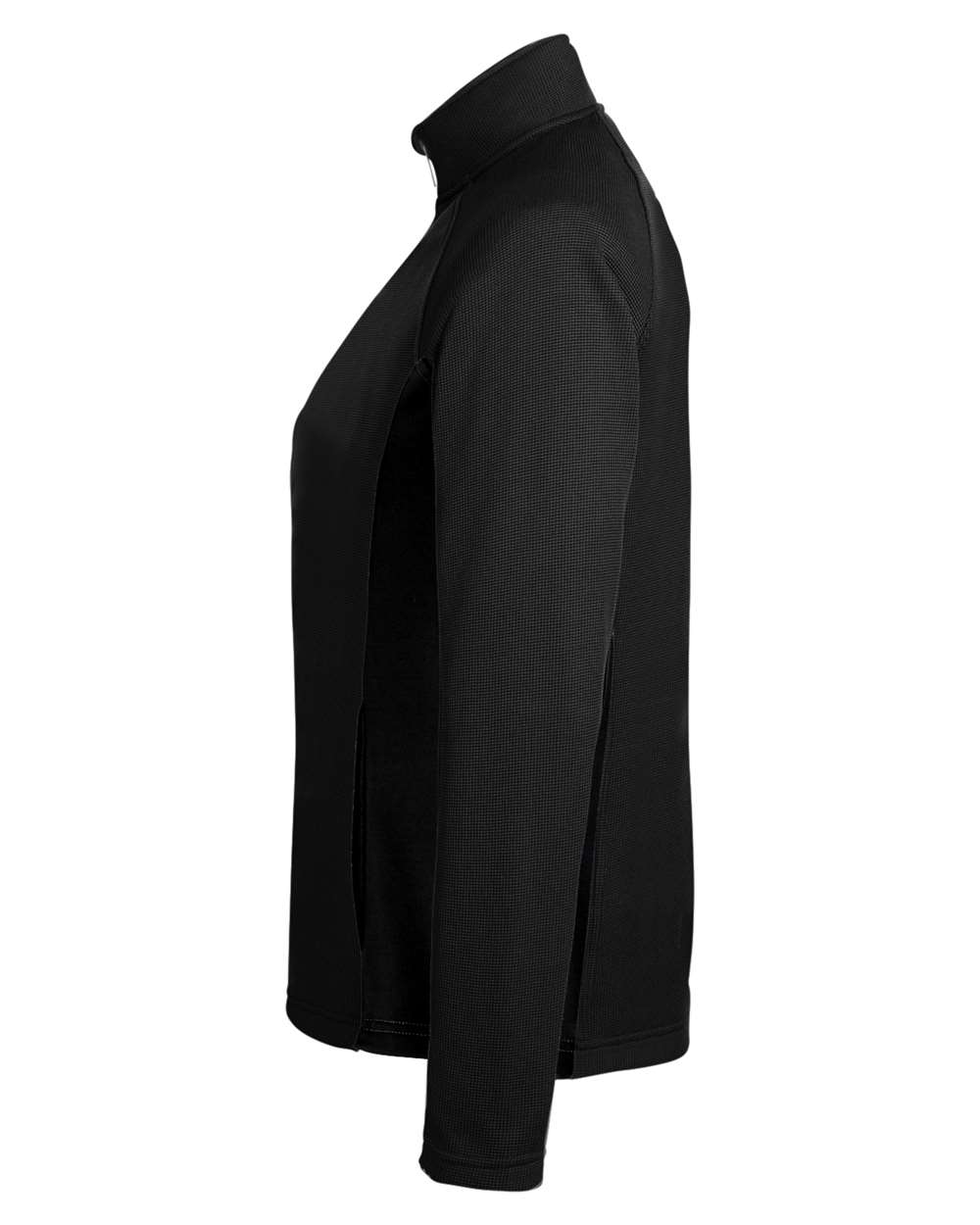 Left View of Black Women's Constant Half-Zip Sweater - S16562