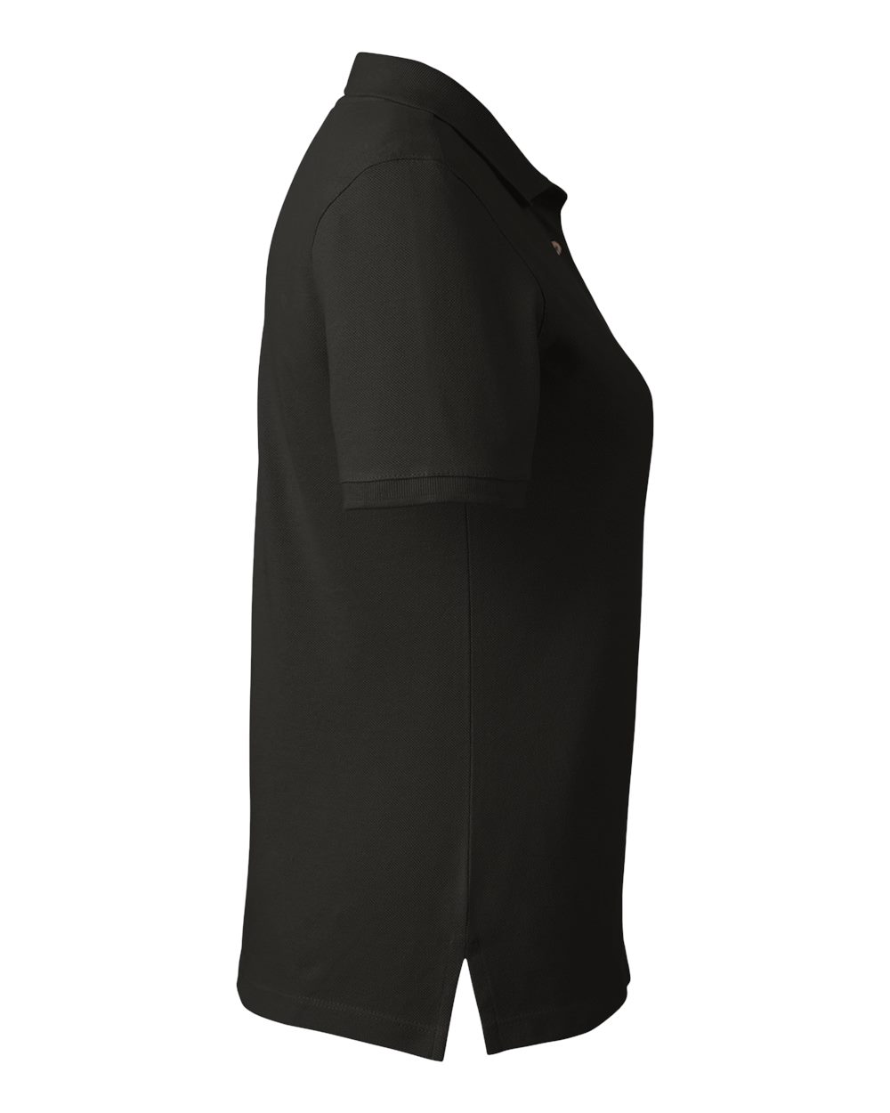 Left View of Black Women's Cotton Polo - M200W