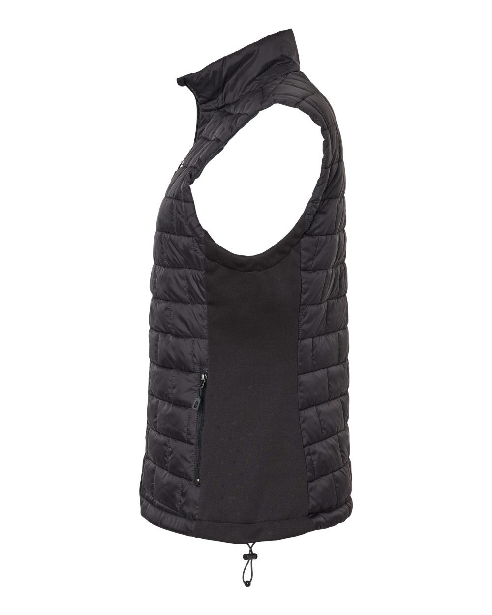 Left View of Black Women's Elemental Puffer Vest - 5703