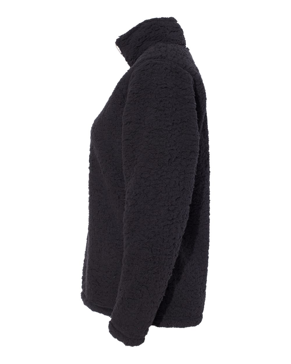 Left View of Black Women’s Epic Sherpa Quarter-Zip Pullover - 8451