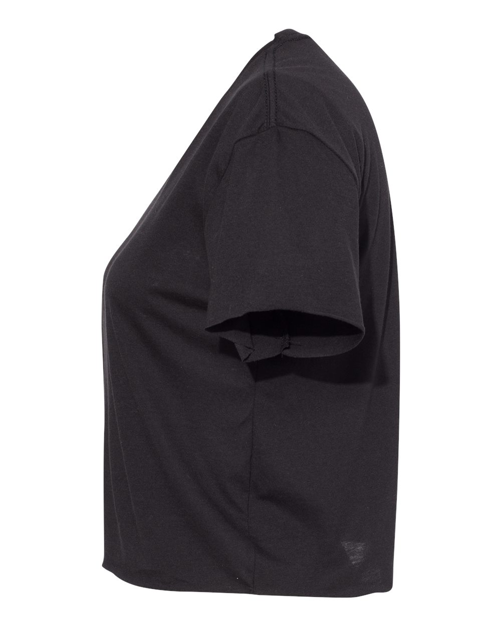 Left View of Black Women's Festival Crop Top - 5080