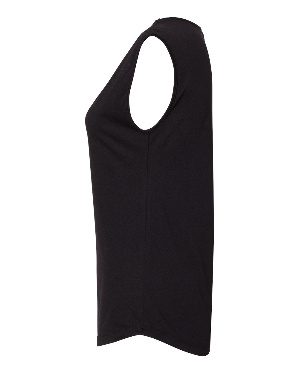 Left View of Black Women's Festival Sleeveless Deep V-Neck T-Shirt - 5040