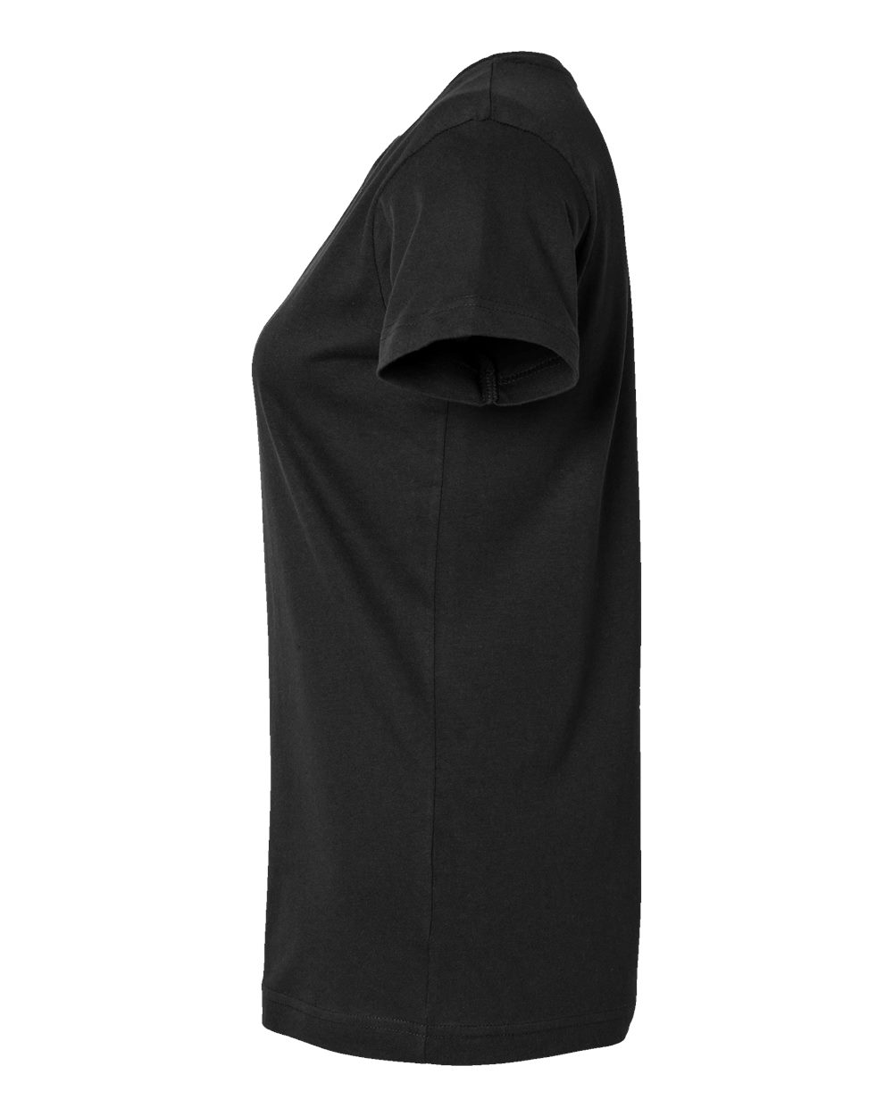 Left View of Black Women's Fine Jersey Tee - 3516