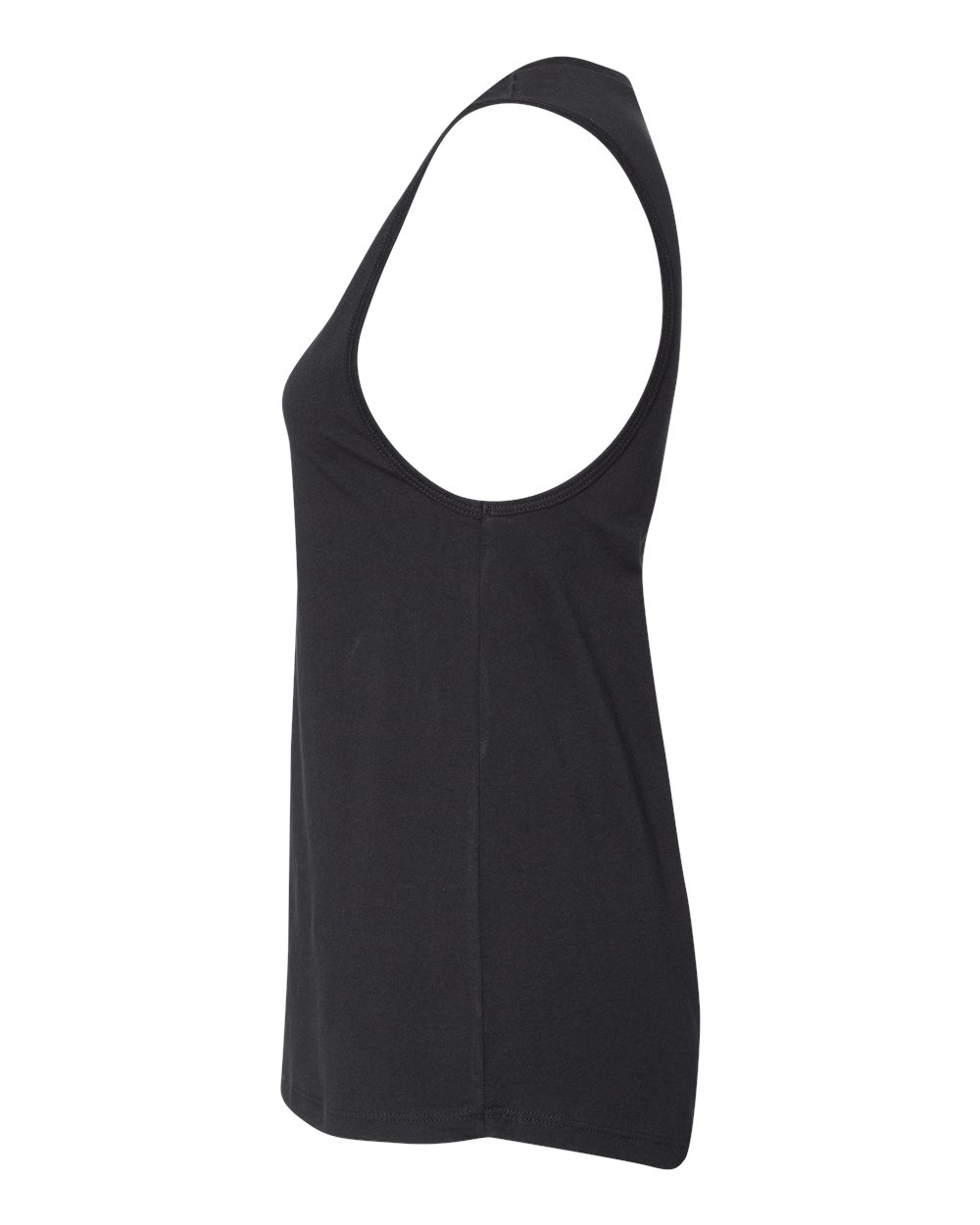 Left View of Black Women's Jersey Muscle Tank - 6003