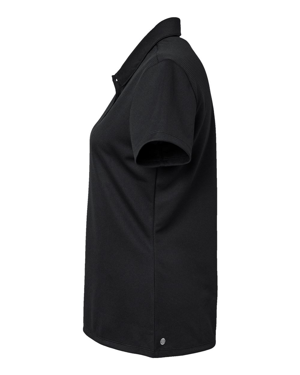 Left View of Black Women's Micro Pique Polo - A581