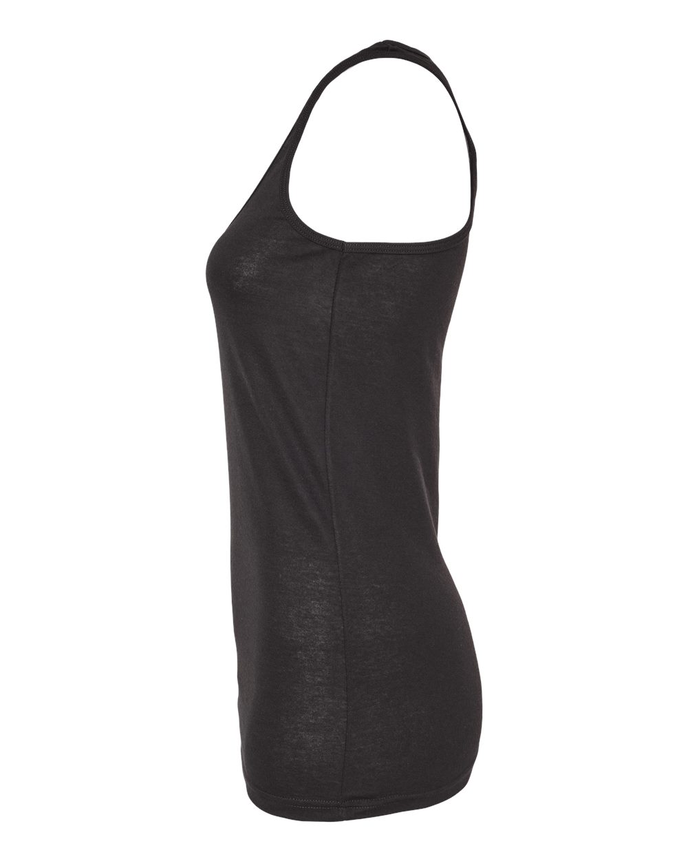 Left View of Black Women's Poly-Rich Racerback Tank Top - 190