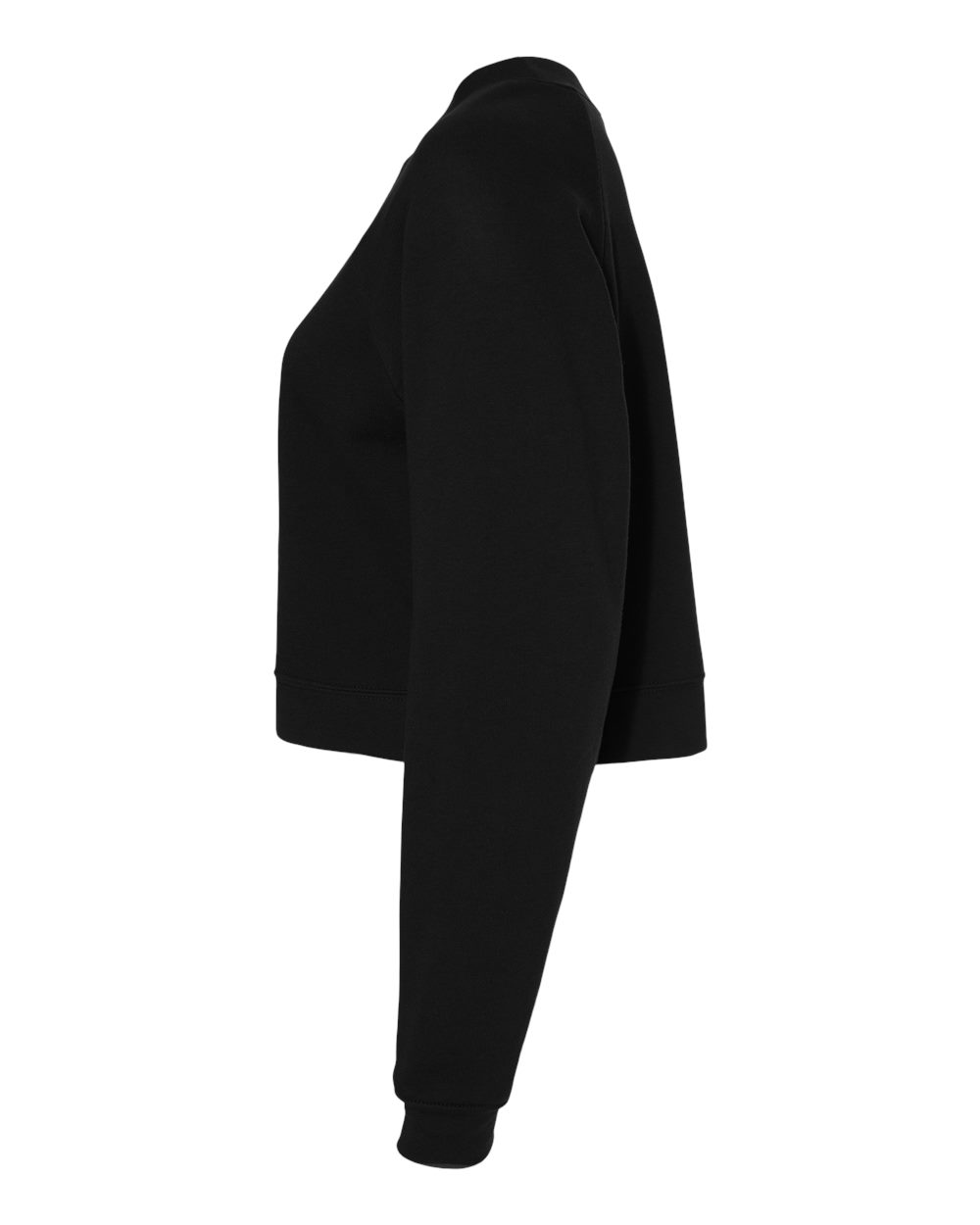 Left View of Black Women's Raglan Pullover Fleece - 7505