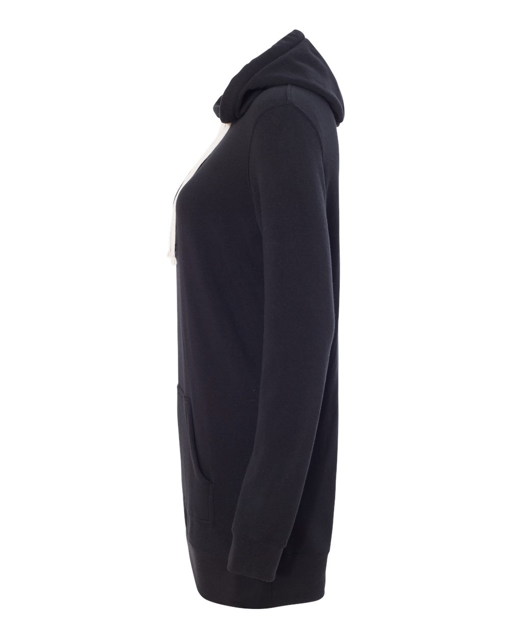 Left View of Black Women’s Special Blend Hooded Sweatshirt Dress - PRM65DRS