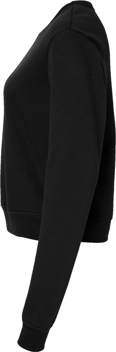 Left View of Black Women's Sponge Fleece Classic Crewneck Sweatshirt - 7511