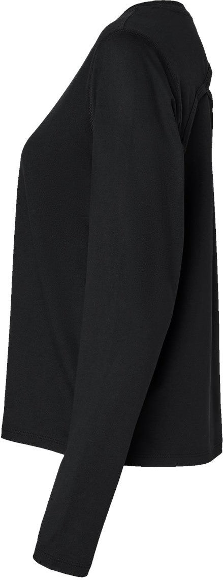Left View of Black Women's Sport Soft Touch Long Sleeve T-Shirt - CHP140