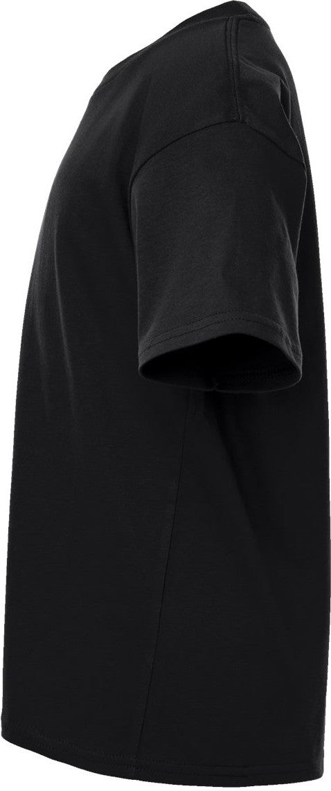 Left View of Black Youth Fine Jersey Tee - 2001Y