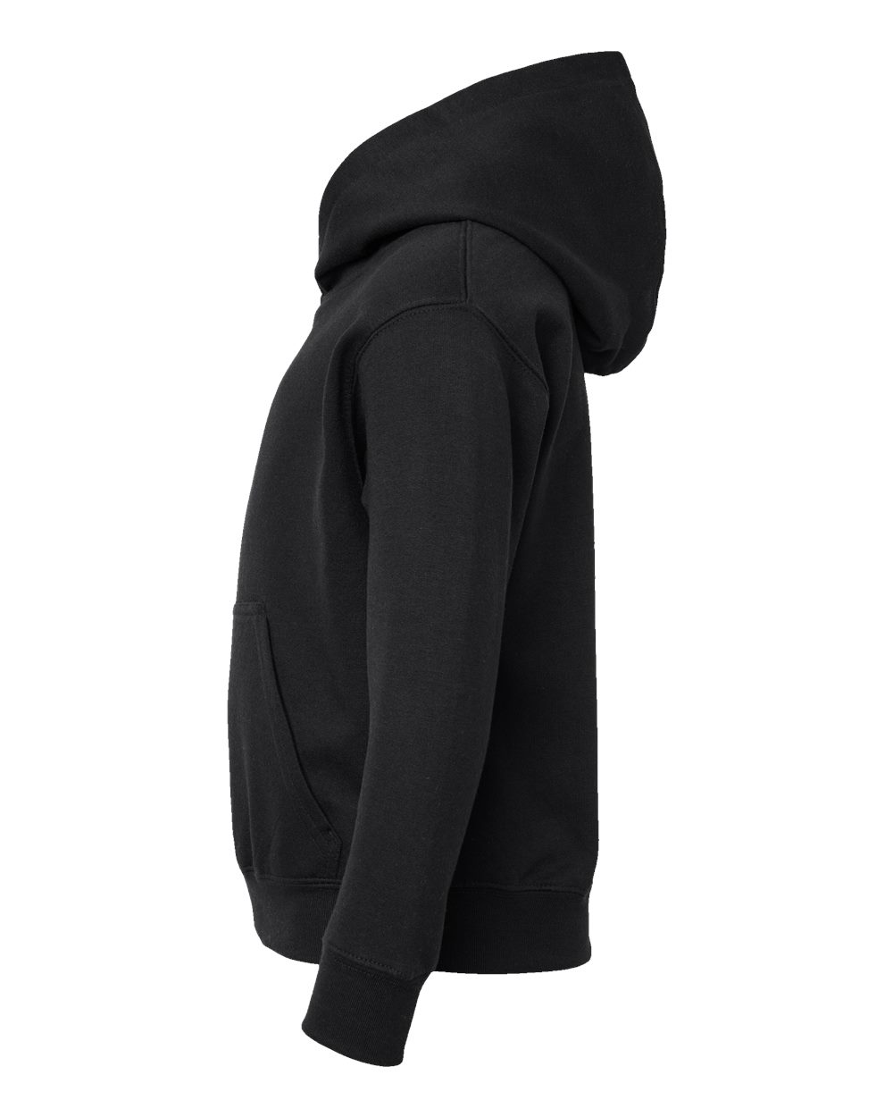 Left View of Black Youth Fleece Hoodie - 2296