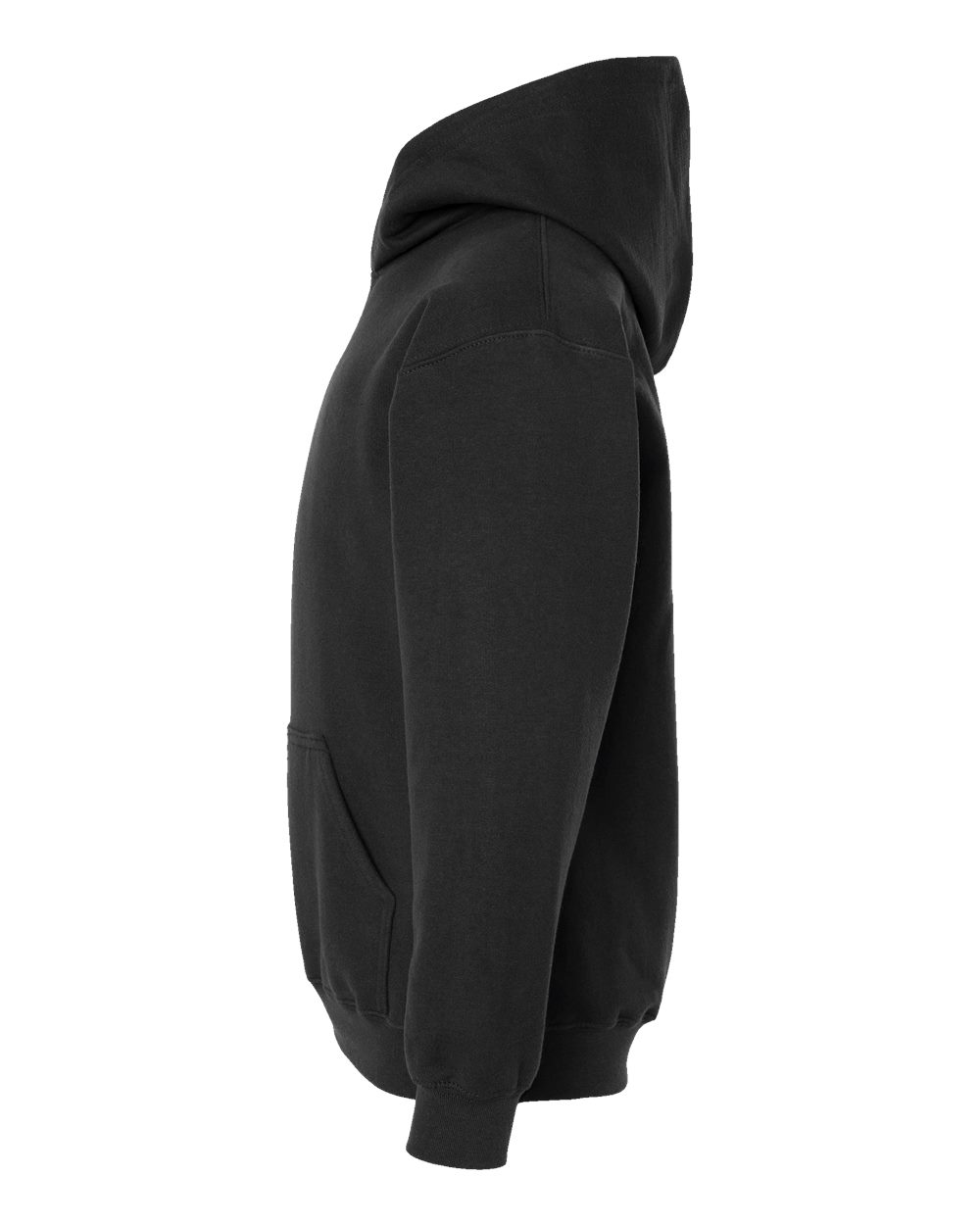 Left View of Black Youth Hooded Sweatshirt - 320Y