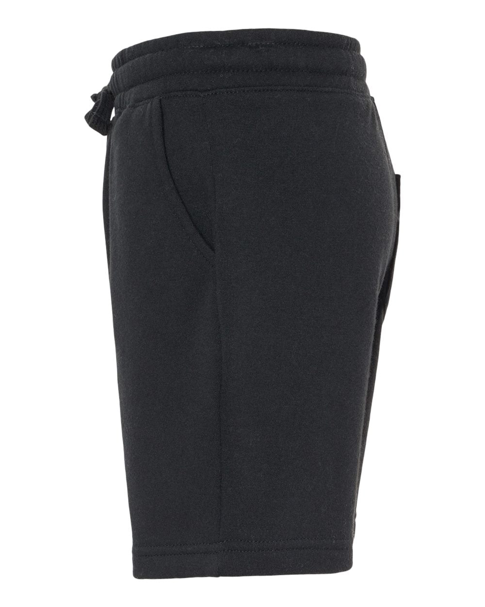 Left View of Black Youth Lightweight Special Blend Fleece Shorts - PRM16SRT