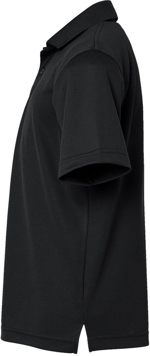 Left View of Black Youth Saratoga Performance Mini Mesh Polo - 108Y