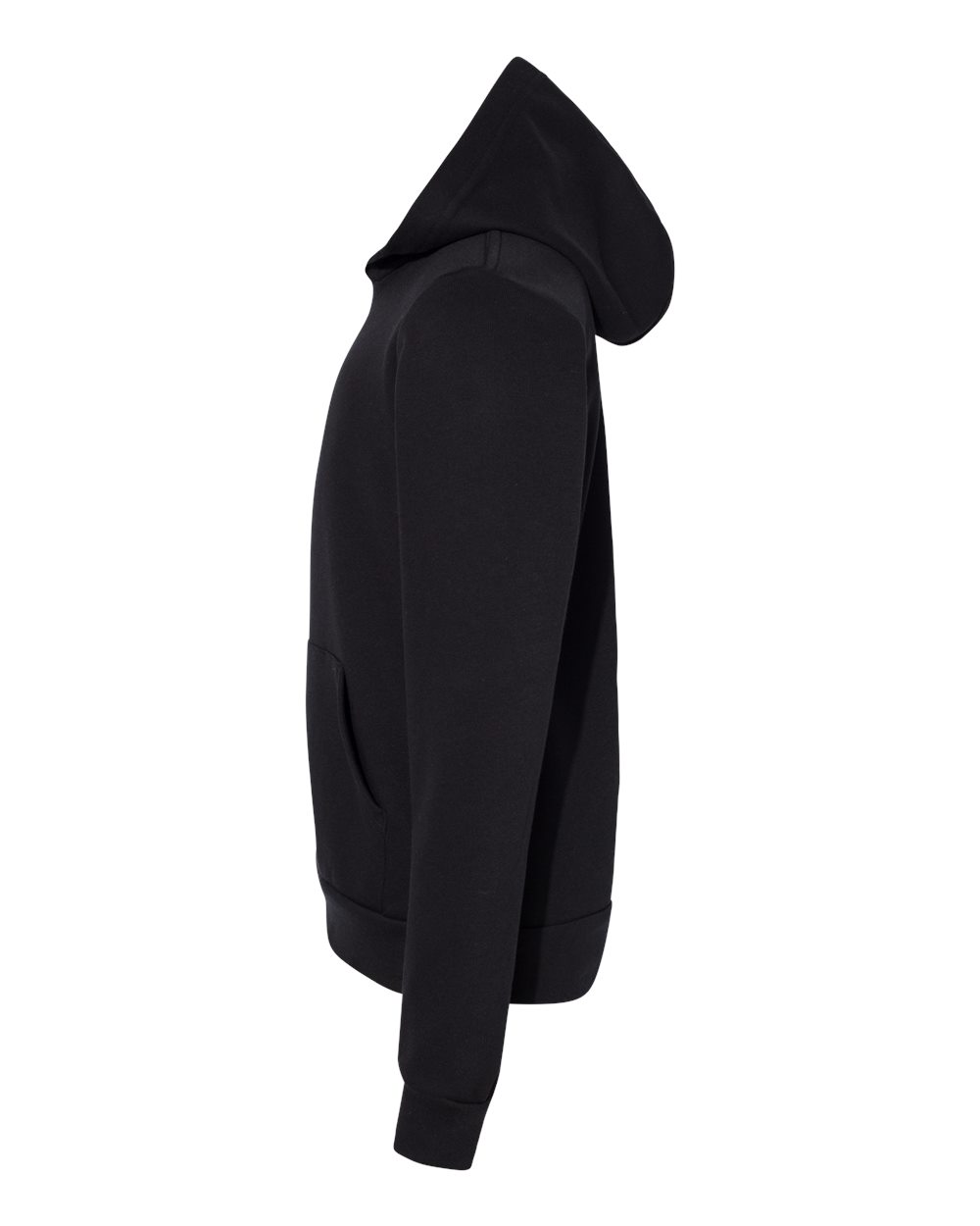 Left View of Black Youth Sponge Fleece Hoodie - 3719Y