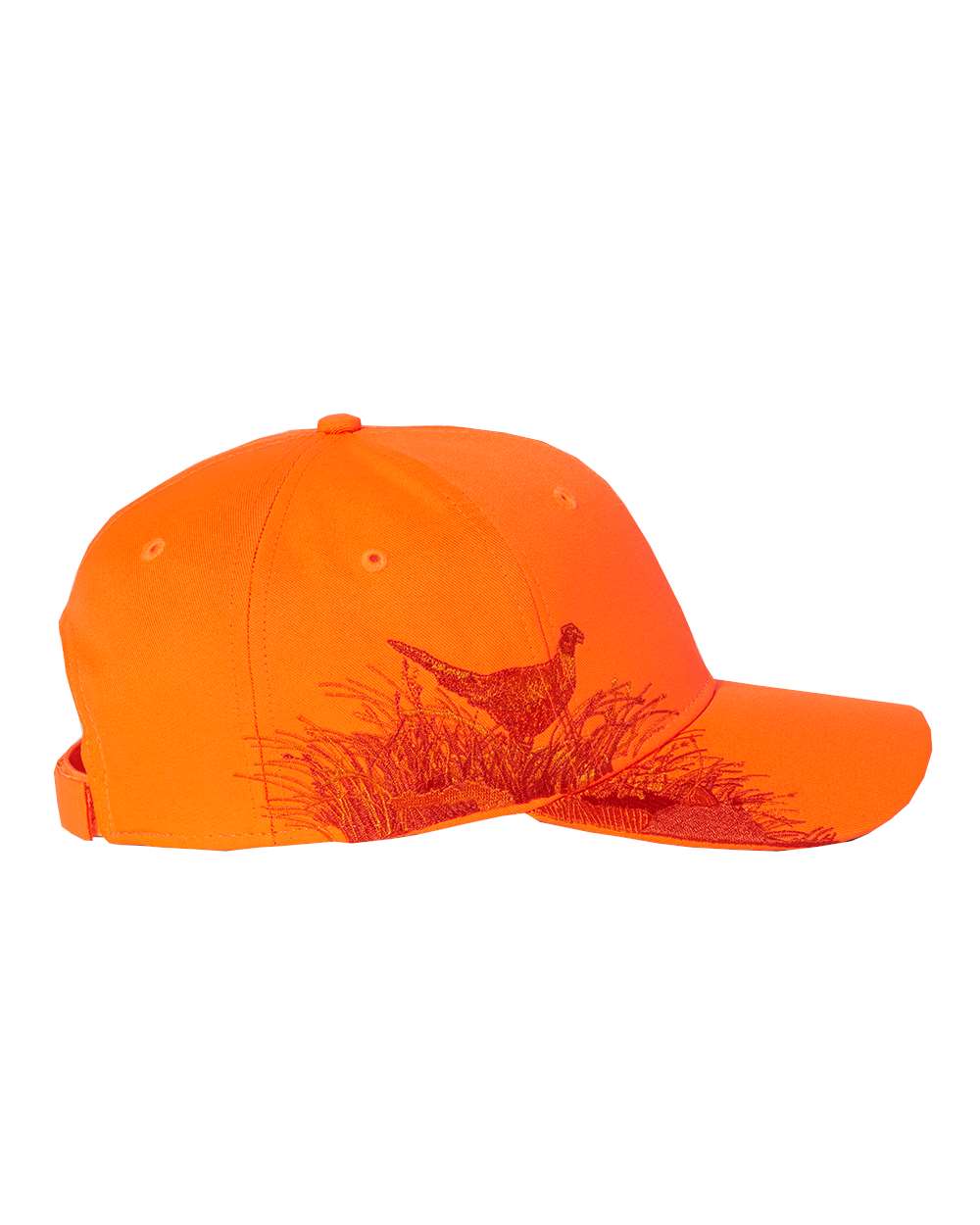 Left View of Blaze Orange Pheasant Cap - 3261
