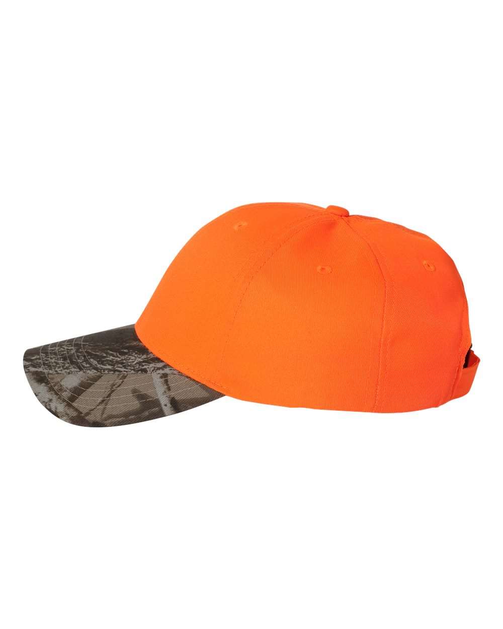 Left View of Blaze/ Realtree Hardwoods Solid Crown with Camo Bill Cap - LC25