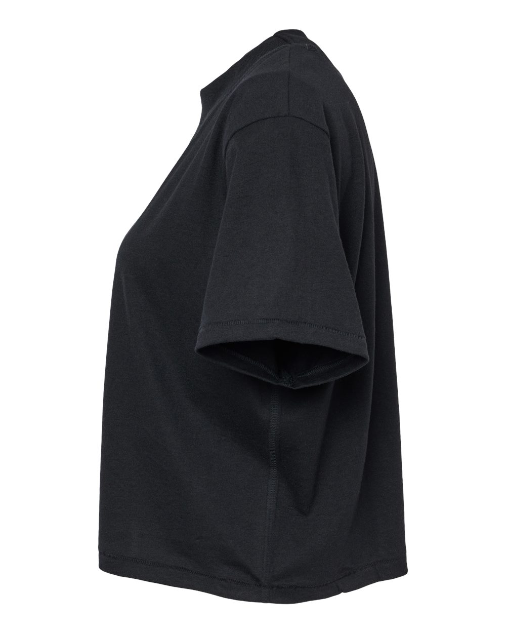 Left View of Blended Black Women's Boxy Tee - 3518