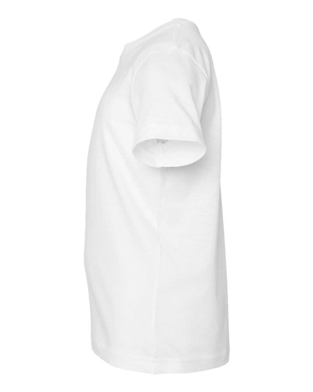 Left View of Blended White Youth Fine Jersey Tee - 6101