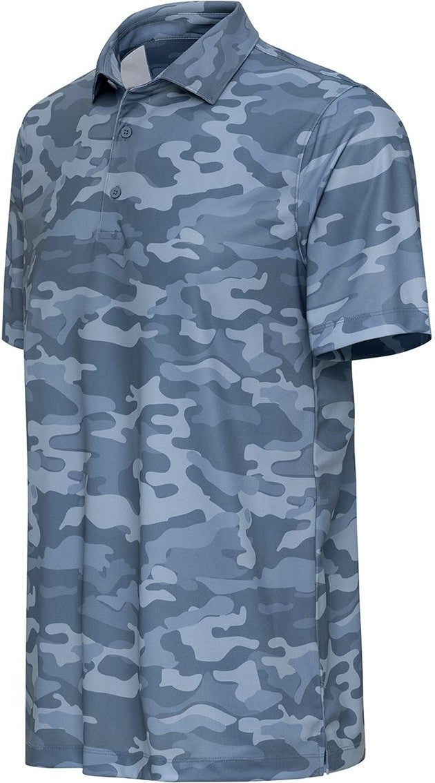 Left View of Blue Camo Newport Camo Polo - 170
