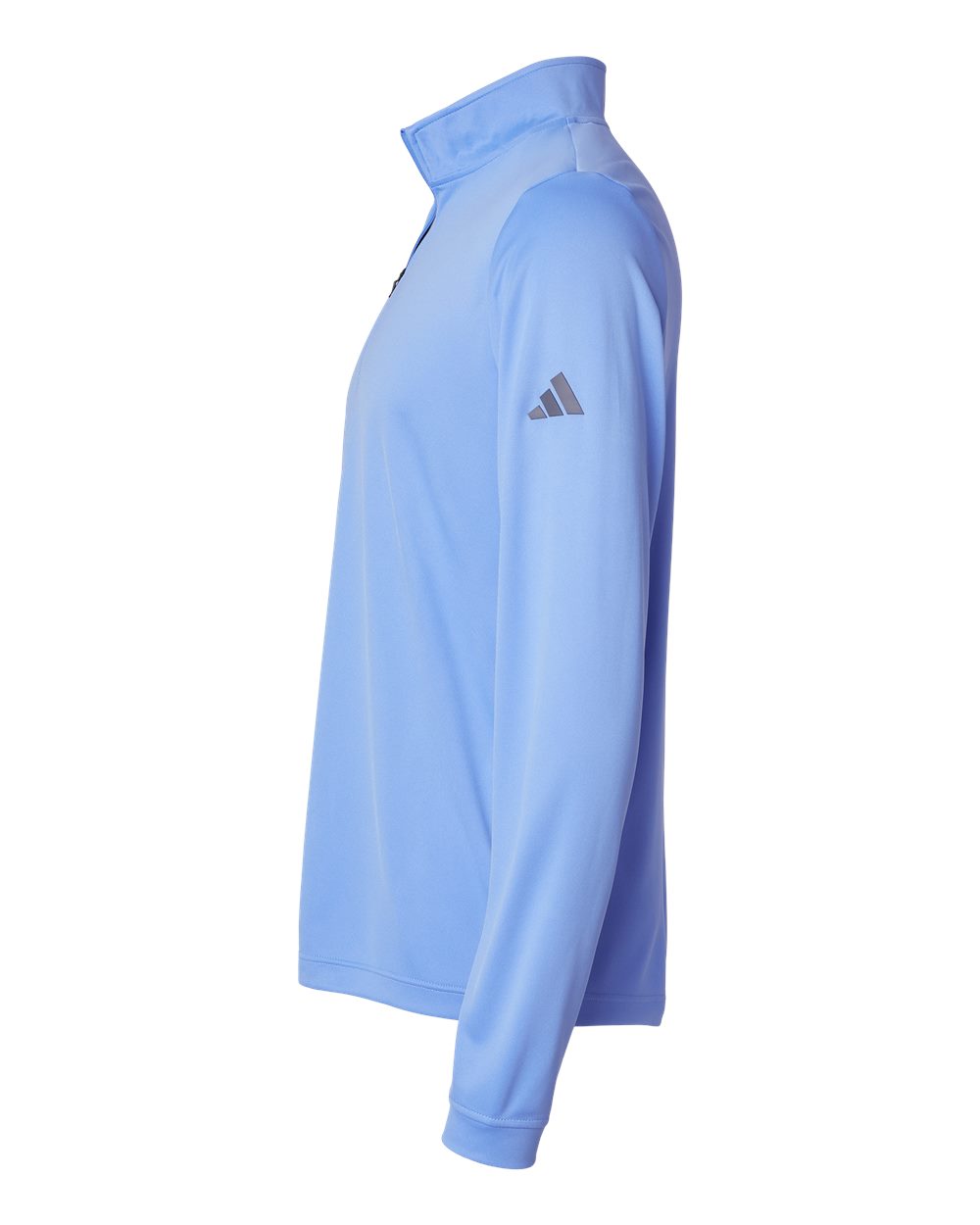 Left View of Blue Fusion Lightweight Quarter-Zip Pullover - A401