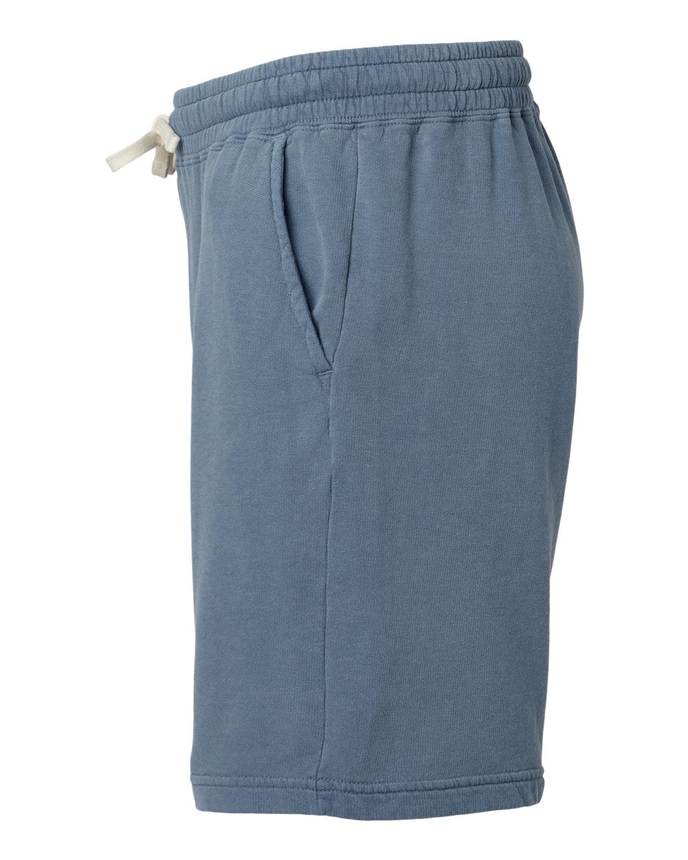 Left View of Blue Jean Garment-Dyed Lightweight Fleece Sweat Shorts - 1468