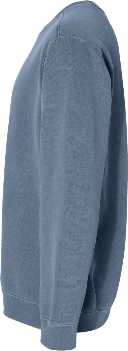 Left View of Blue Jean Garment-Dyed Sweatshirt - 1566