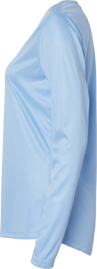 Left View of Blue Mist Women's Long Islander Performance Long Sleeve T-Shirt - 214