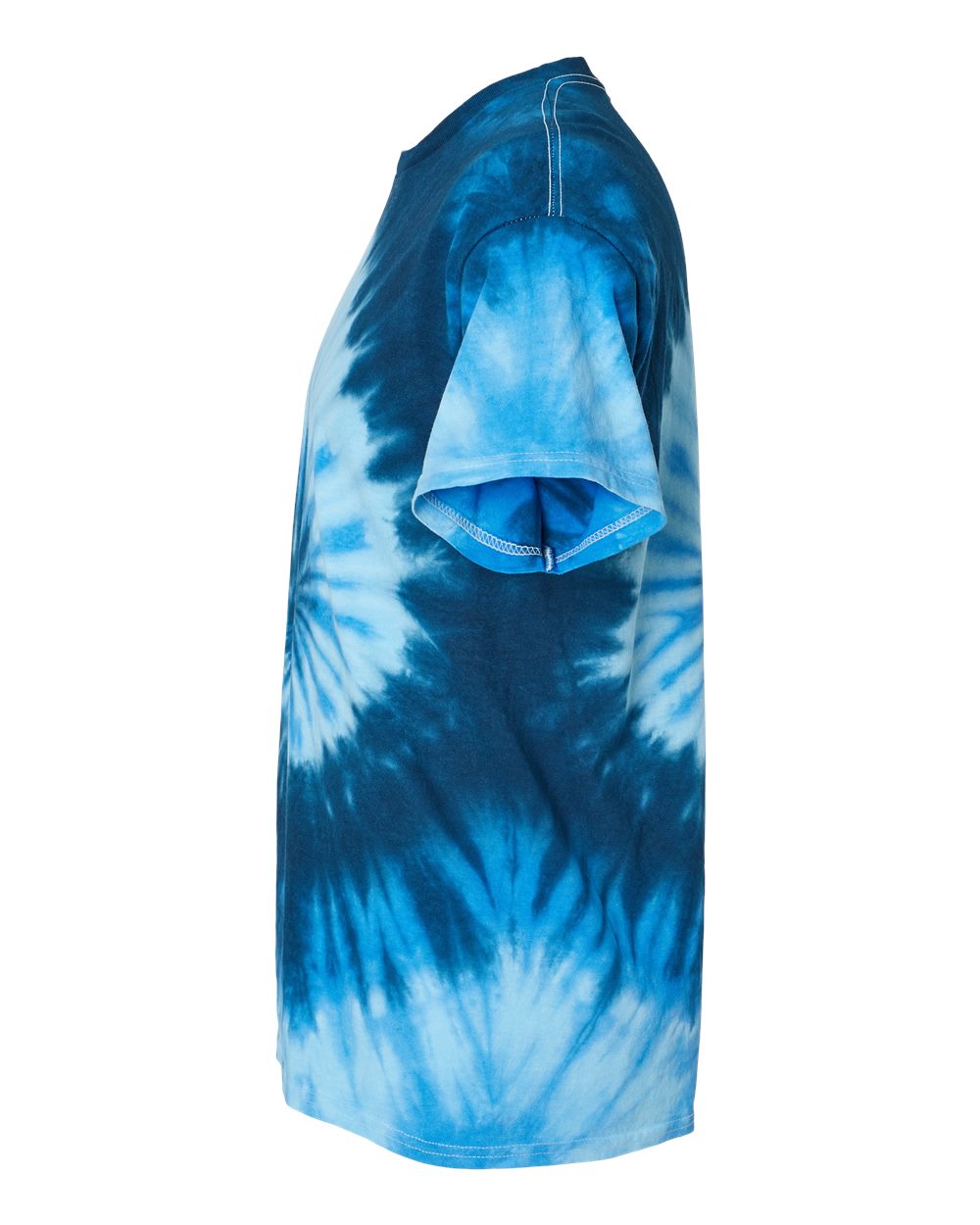 Left View of Blue Ocean Multi-Color Tie-Dyed T-Shirt - 1000