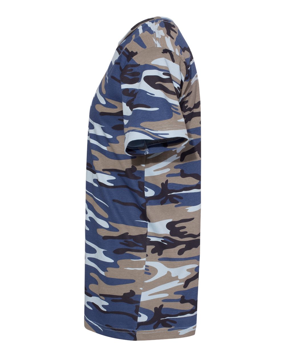 Left View of Blue Woodland Camo Tee - 3907