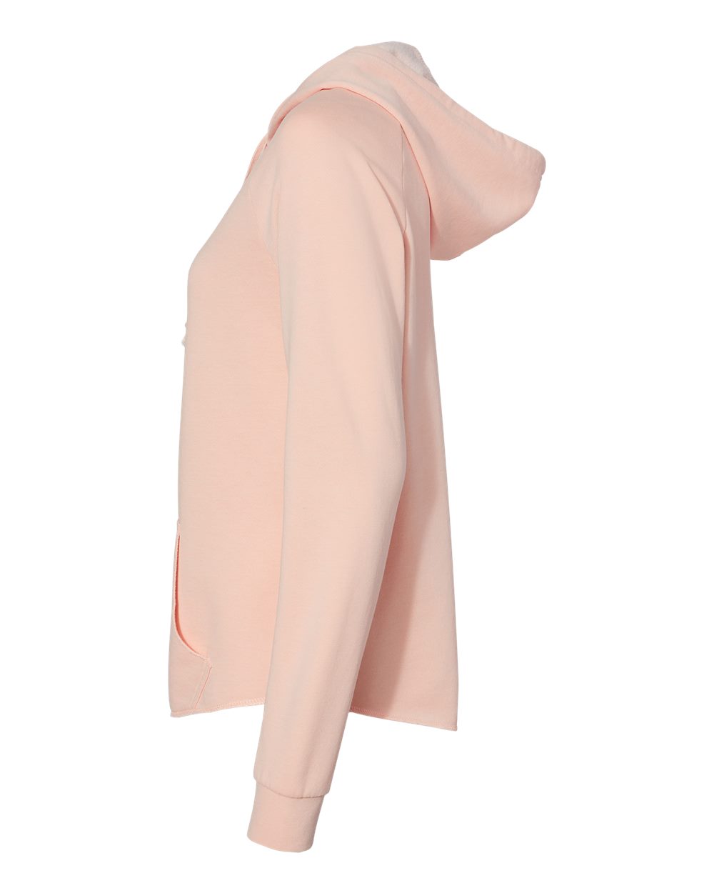 Left View of Blush Women's California Wave Wash Full-Zip Hooded Sweatshirt - PRM2500Z