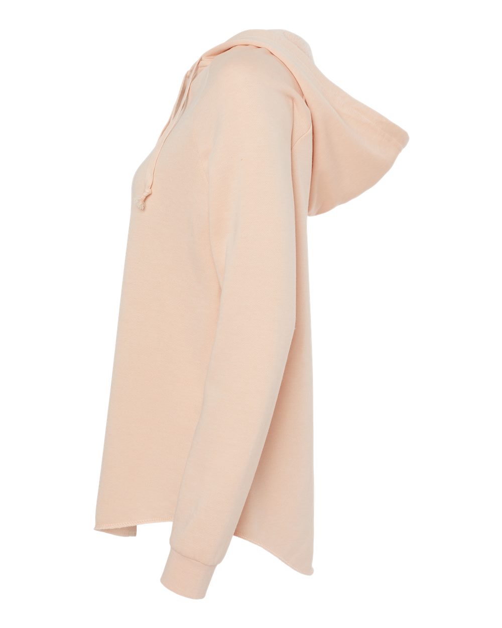 Left View of Blush Women’s Lightweight California Wave Wash Hooded Sweatshirt - PRM2500