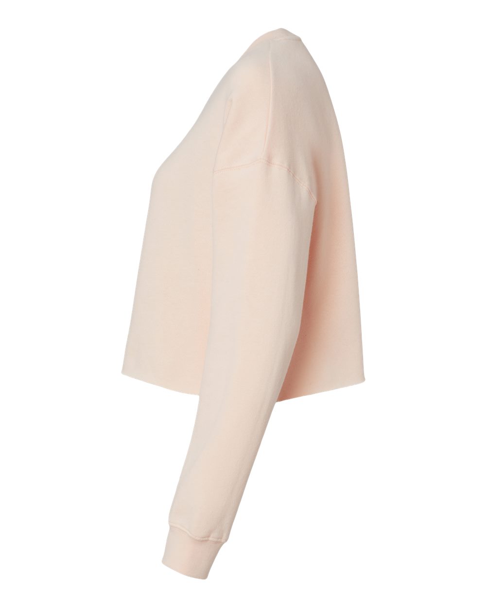 Left View of Blush Women's Lightweight Crop Crewneck Sweatshirt - AFX24CRP