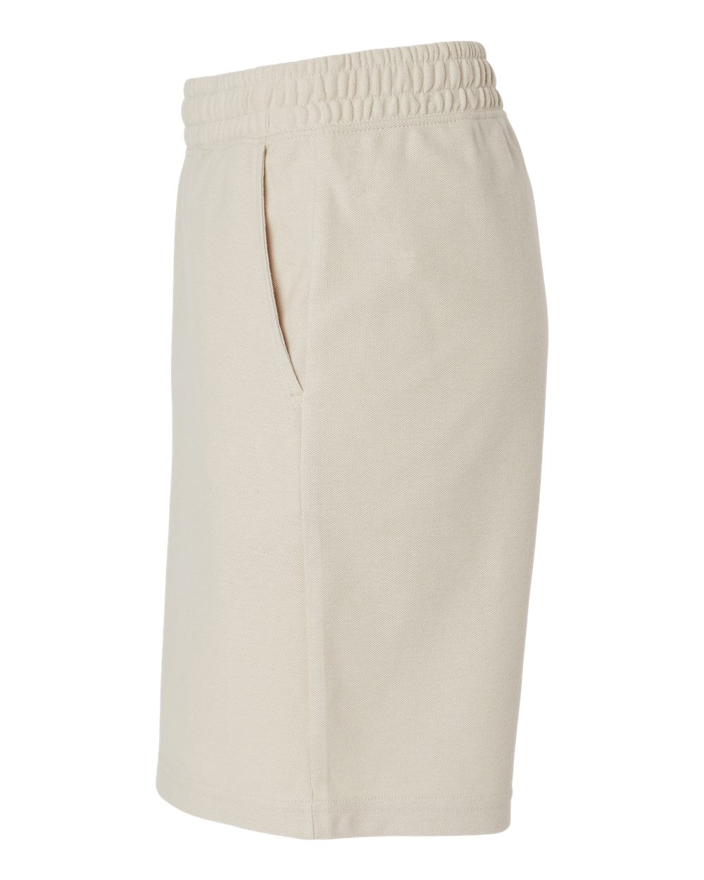 Left View of Bone Pique Unisex Gym Shorts - 2PQ