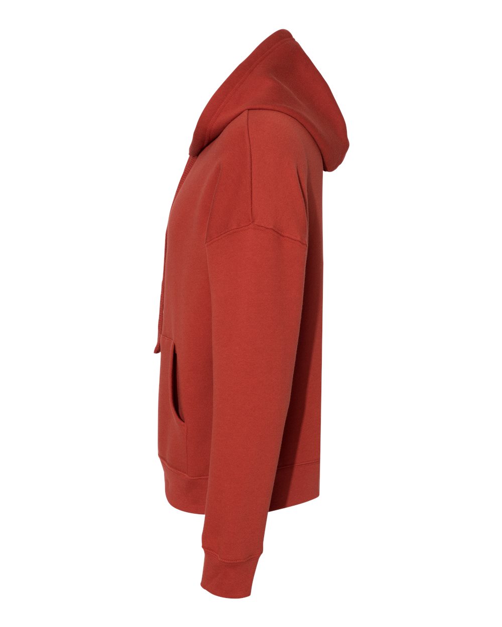 Left View of Brick Sponge Fleece Drop Shoulder Hoodie - 3729